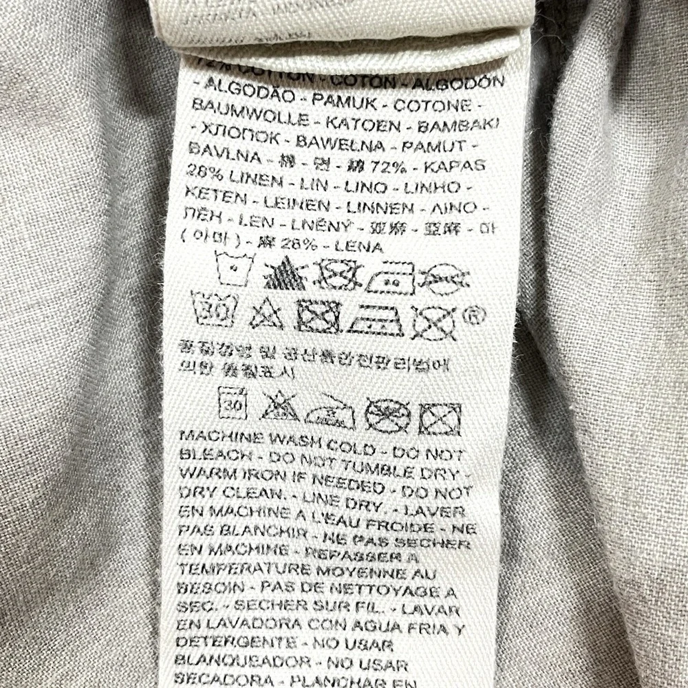 Levis Wellthread x Outerknown Linen Blend Western Shirt Mens L Beige Button Up